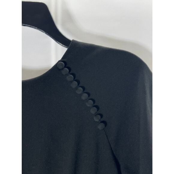 HUTCH Women's Black Solid Button-Shoulder Detail Long Sleeve Mini Dress SZ 8 - Picture 6 of 8